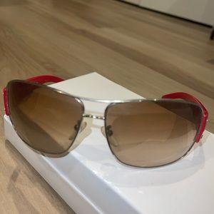Prada Shield Red Pilot Sunglasses